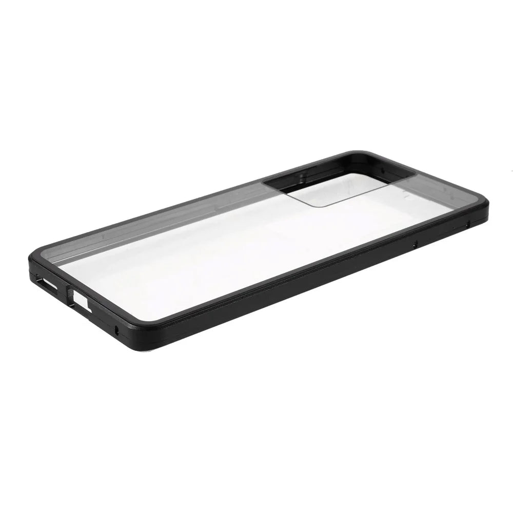 For Samsung Galaxy S21 Ultra 5G Full Body Case Magnetic Tempered Glass Double-Sided Phone Case - Black - 5