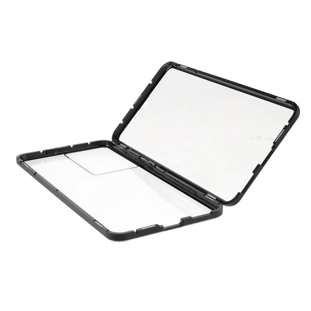 For Samsung Galaxy S21 Ultra 5G Full Body Case Magnetic Tempered Glass Double-Sided Phone Case - Black - 6
