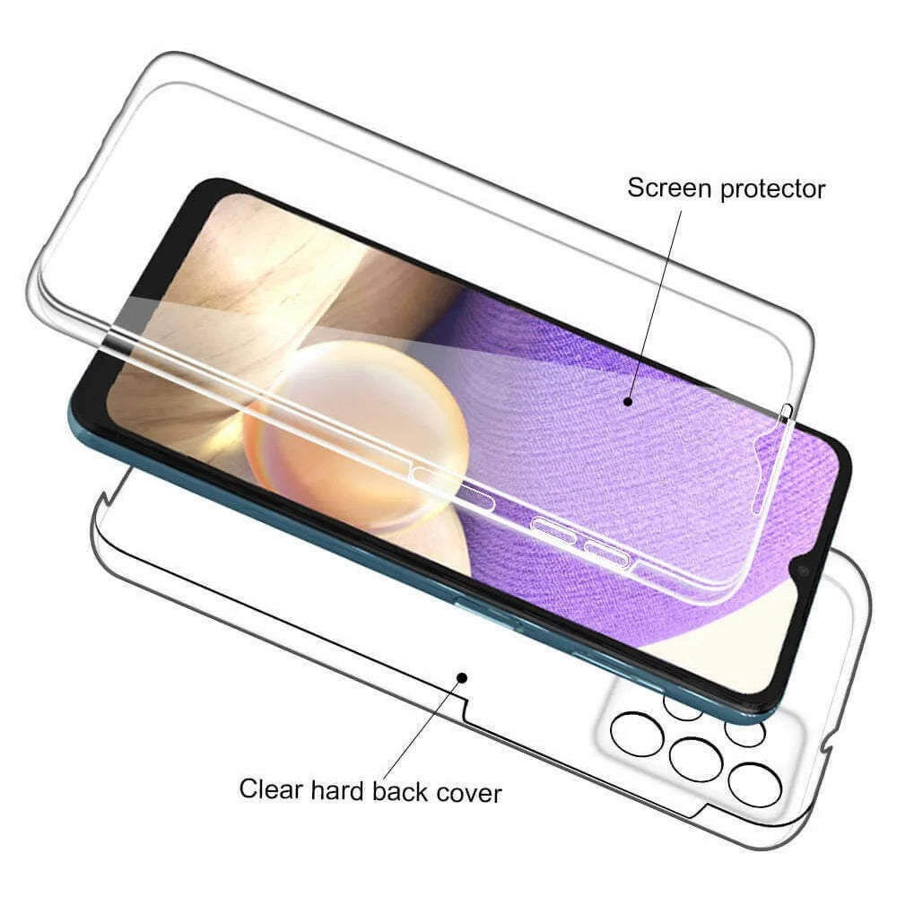 Hybrid PET Front Case + TPU Frame + Acrylic Back Panel Clear Full Coverage Protective Shell for Samsung Galaxy A32 4G - 2