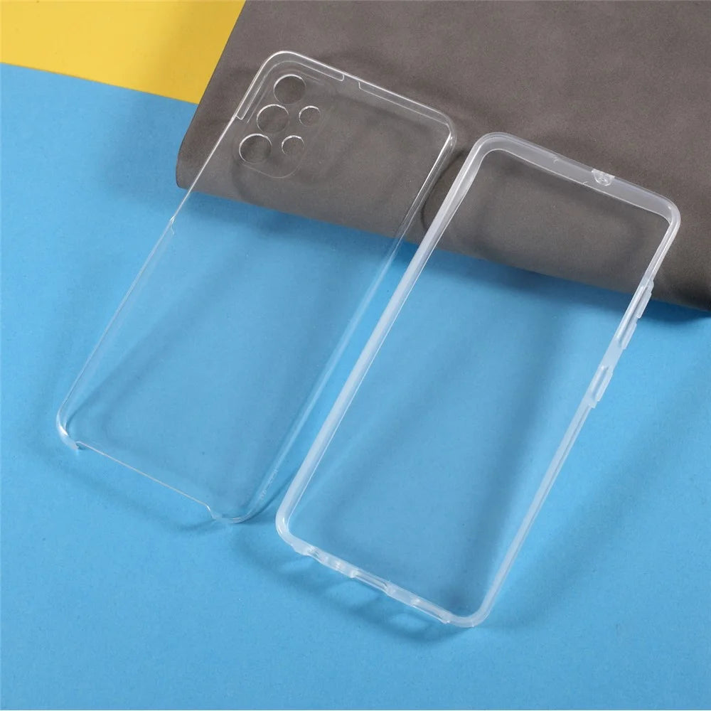 Hybrid PET Front Case + TPU Frame + Acrylic Back Panel Clear Full Coverage Protective Shell for Samsung Galaxy A32 4G - 7