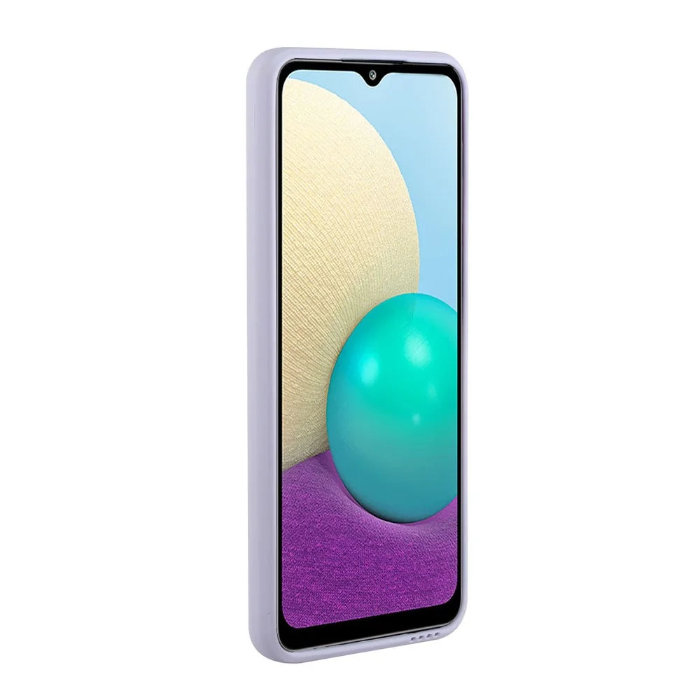 Soft TPU Phone Back Case Cover with Card Holder for Samsung Galaxy M02 / A02 - Light Purple - 5