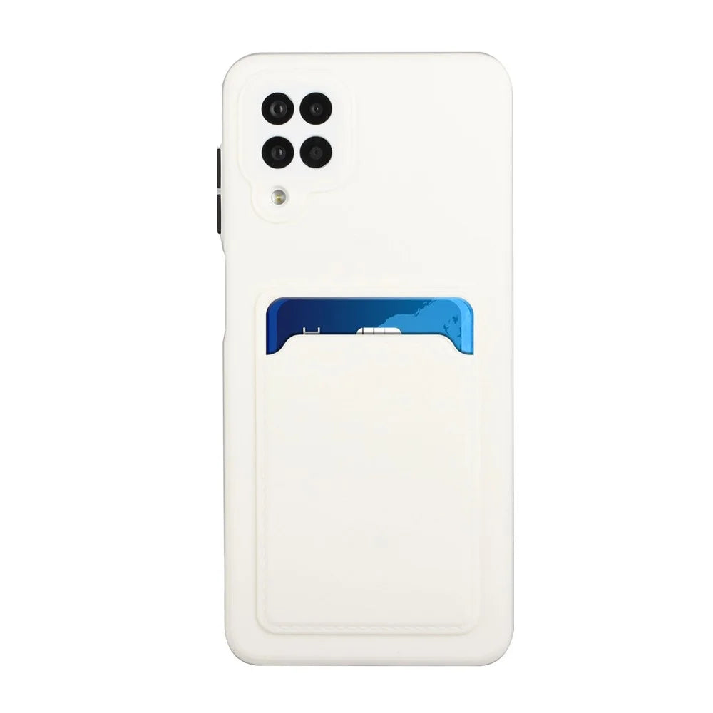 Soft TPU Phone Protection Case Cover with Card Holder for Samsung Galaxy M12 / A12 - White - 2
