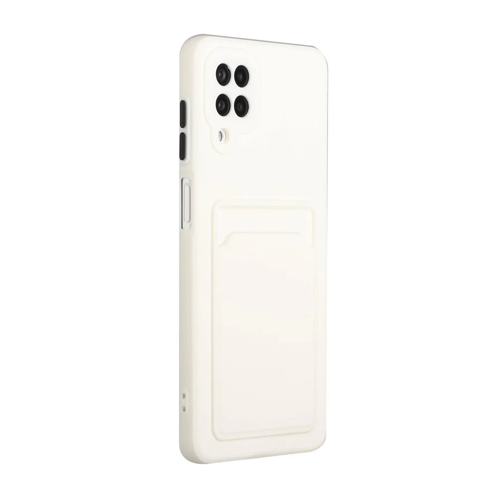 Soft TPU Phone Protection Case Cover with Card Holder for Samsung Galaxy M12 / A12 - White - 3