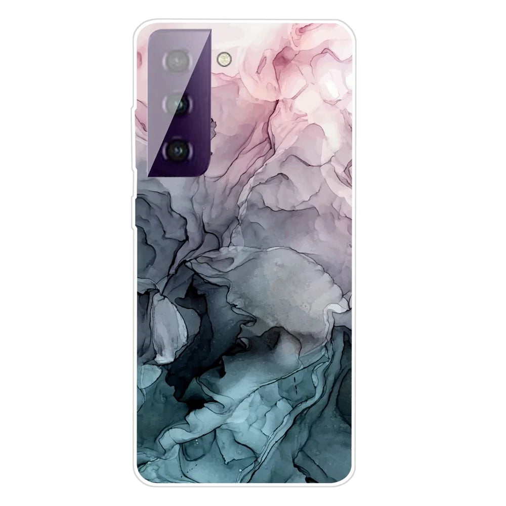 Marble Pattern TPU Cell Phone Case for Samsung Galaxy S21 FE - Style A - 1