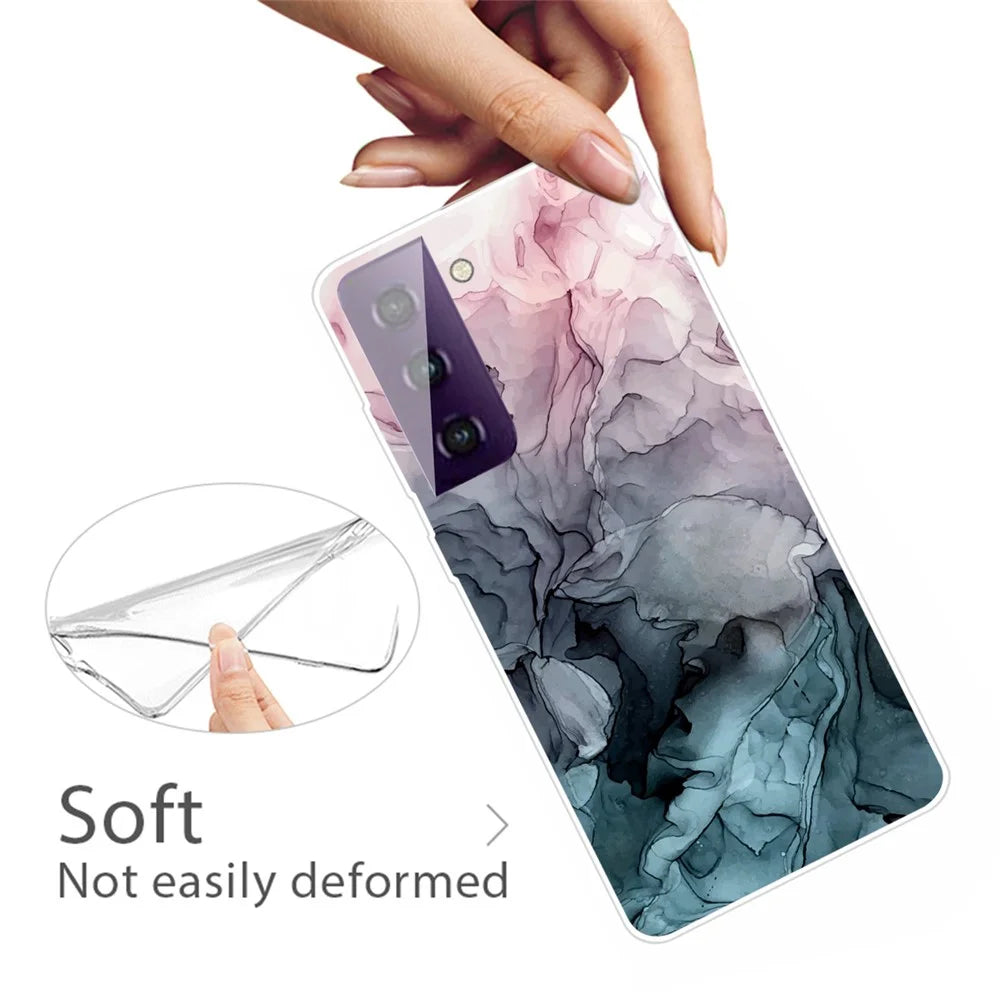 Marble Pattern TPU Cell Phone Case for Samsung Galaxy S21 FE - Style A - 3