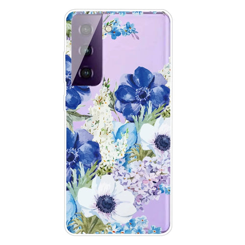 Pattern Printing Design TPU Case Shell for Samsung Galaxy S21 FE - Flower - 1