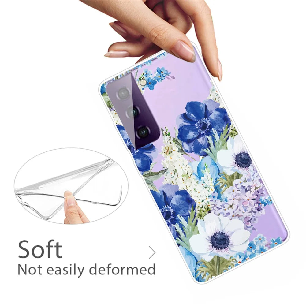 Pattern Printing Design TPU Case Shell for Samsung Galaxy S21 FE - Flower - 3