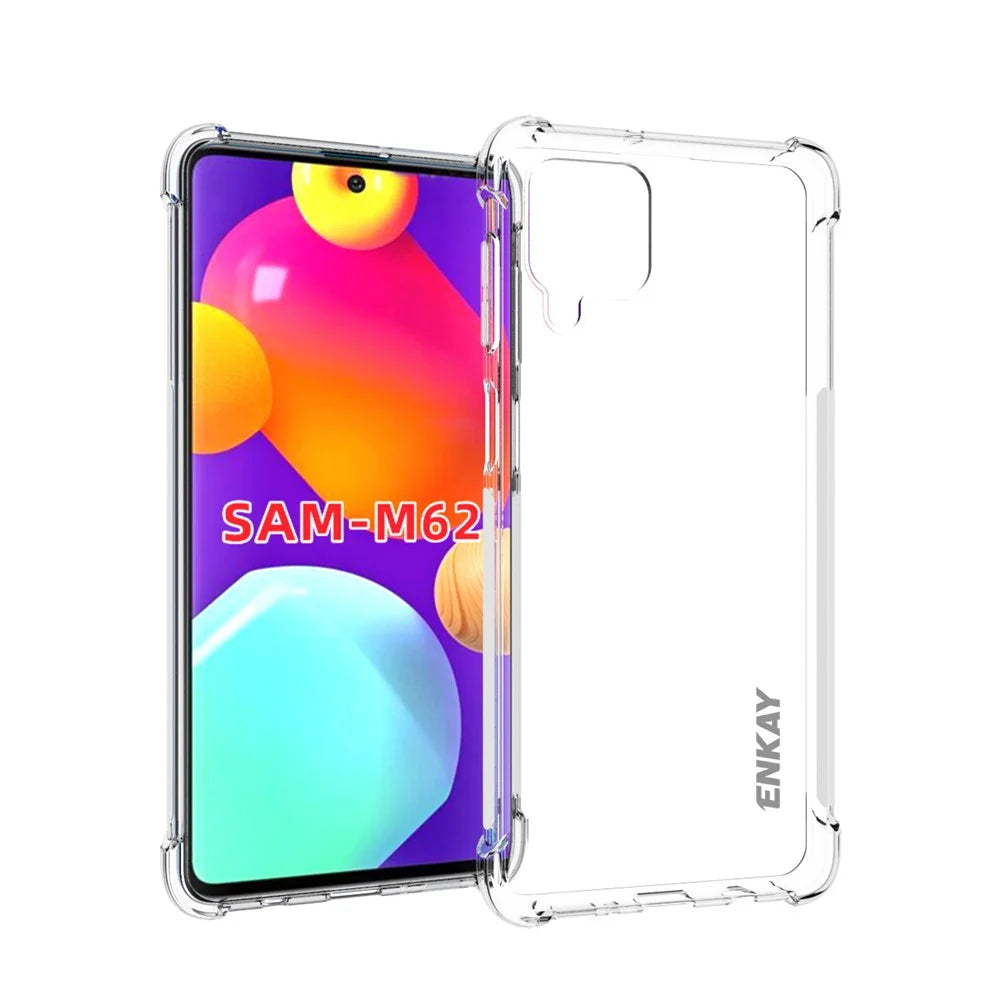 ENKAY HAT PRINCE ENK-PC108 4 Corners Thicken Airbag Anti-slip Design Transparent Flexible TPU Cover Case for Samsung Galaxy F62/M62 - 1