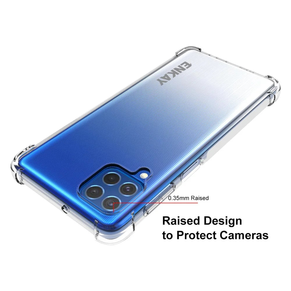 ENKAY HAT PRINCE ENK-PC108 4 Corners Thicken Airbag Anti-slip Design Transparent Flexible TPU Cover Case for Samsung Galaxy F62/M62 - 3