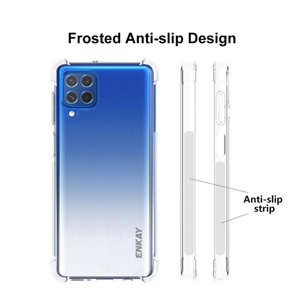 ENKAY HAT PRINCE ENK-PC108 4 Corners Thicken Airbag Anti-slip Design Transparent Flexible TPU Cover Case for Samsung Galaxy F62/M62 - 4