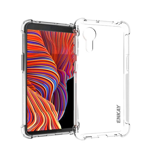 ENKAY HAT PRINCE ENK-PC109 Anti-slip Strip Design 4 Corners Thicken Airbag Flexible Transparent TPU Cover Case for Samsung Galaxy Xcover 5 - 1