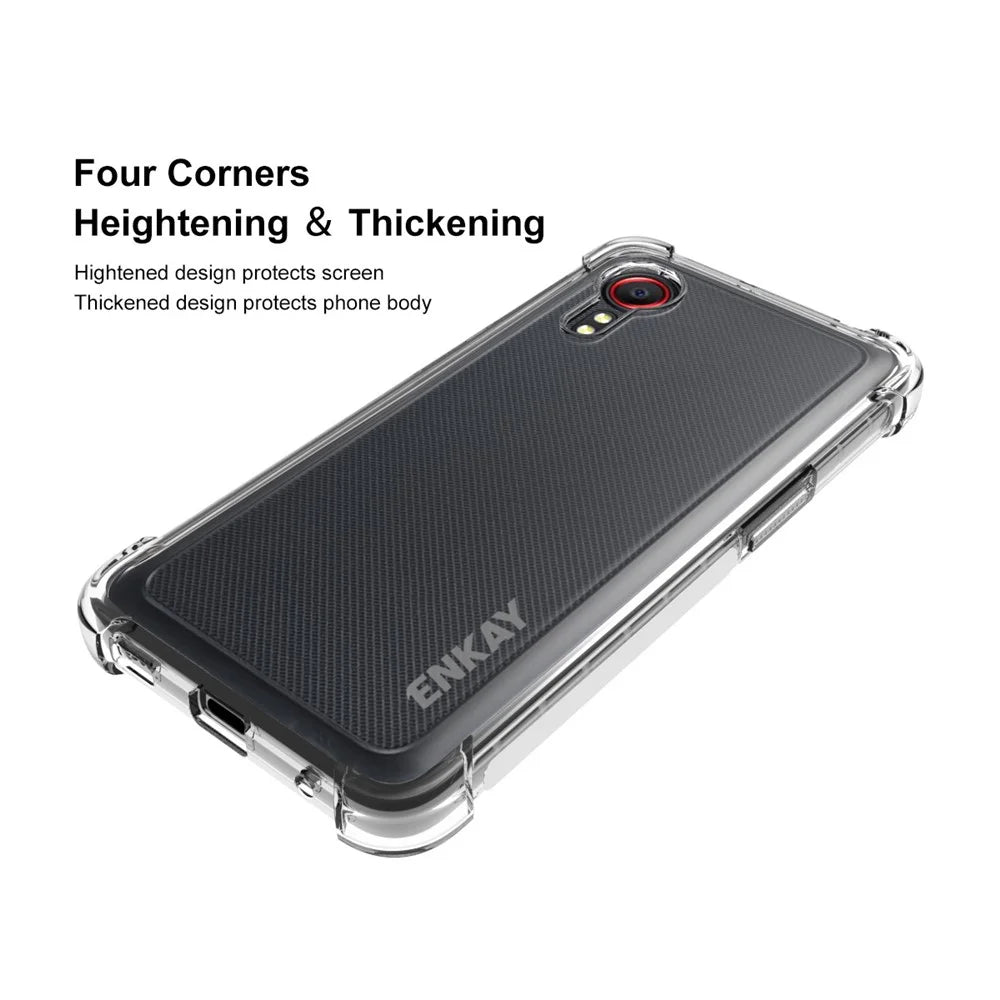 ENKAY HAT PRINCE ENK-PC109 Anti-slip Strip Design 4 Corners Thicken Airbag Flexible Transparent TPU Cover Case for Samsung Galaxy Xcover 5 - 2