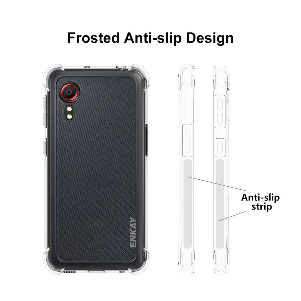 ENKAY HAT PRINCE ENK-PC109 Anti-slip Strip Design 4 Corners Thicken Airbag Flexible Transparent TPU Cover Case for Samsung Galaxy Xcover 5 - 4