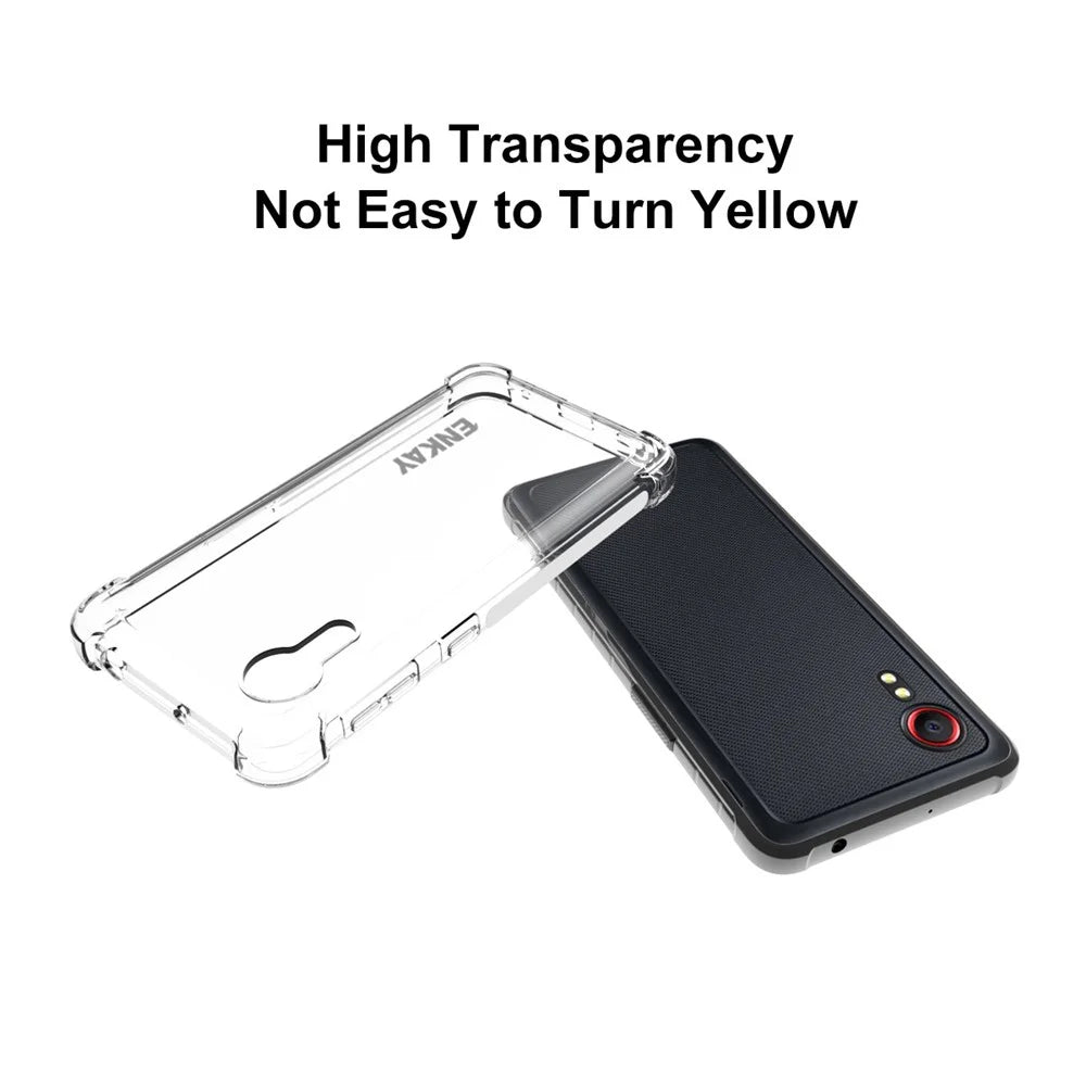 ENKAY HAT PRINCE ENK-PC109 Anti-slip Strip Design 4 Corners Thicken Airbag Flexible Transparent TPU Cover Case for Samsung Galaxy Xcover 5 - 5