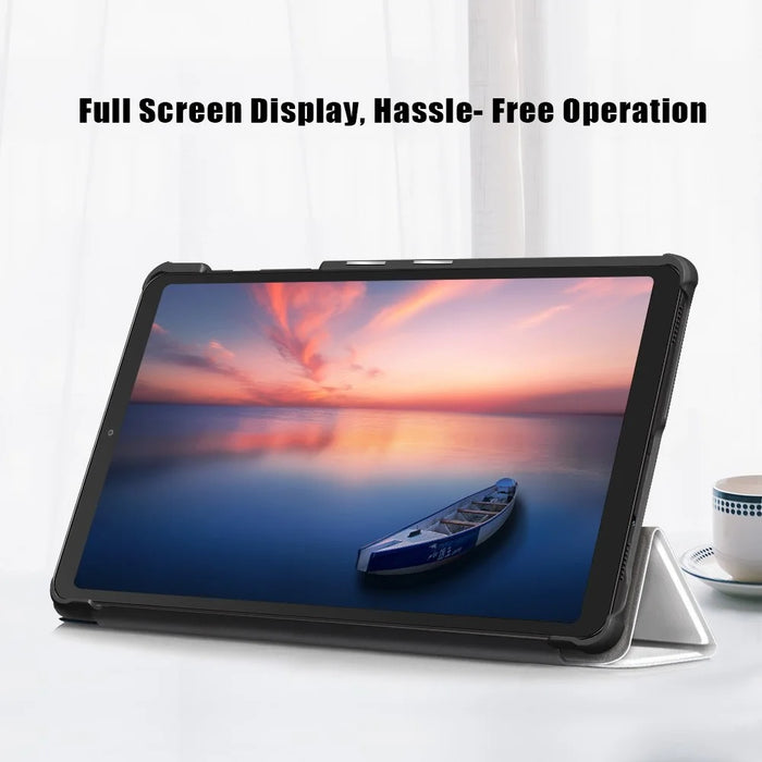 Tri-fold Stand PU Leather Pattern Printing Tablet Cover Smart Case for Samsung Galaxy Tab A7 Lite 8.7-inch T220 / T225 - Cat - 4