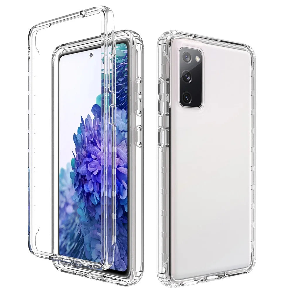 2-in-1 PC+TPU Gradient Color Design Well-Protected Phone Case for Samsung Galaxy S20 FE/S20 Fan Edition/S20 FE 5G/S20 Fan Edition 5G/S20 Lite/S20 FE 2022 - Transparent - 1