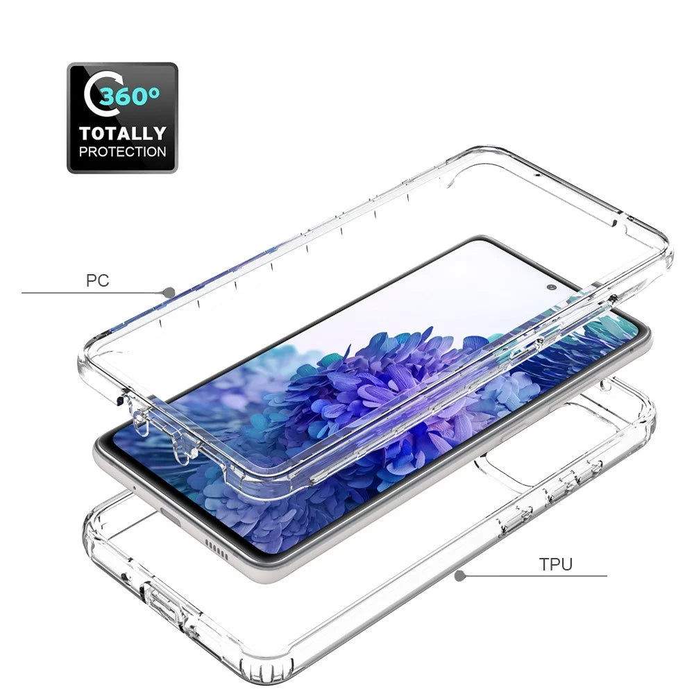 2-in-1 PC+TPU Gradient Color Design Well-Protected Phone Case for Samsung Galaxy S20 FE/S20 Fan Edition/S20 FE 5G/S20 Fan Edition 5G/S20 Lite/S20 FE 2022 - Transparent - 3