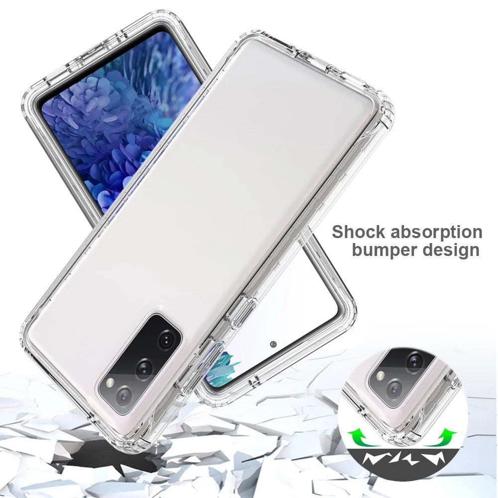 2-in-1 PC+TPU Gradient Color Design Well-Protected Phone Case for Samsung Galaxy S20 FE/S20 Fan Edition/S20 FE 5G/S20 Fan Edition 5G/S20 Lite/S20 FE 2022 - Transparent - 4