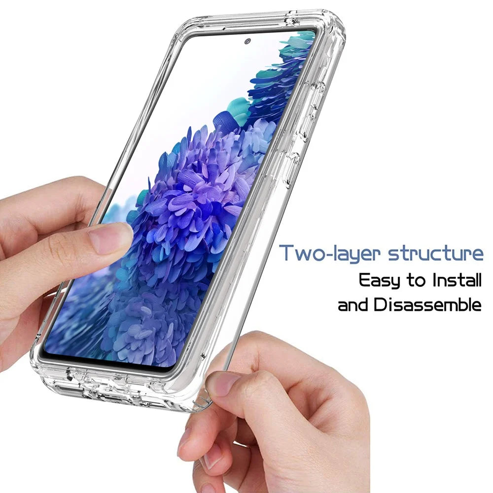 2-in-1 PC+TPU Gradient Color Design Well-Protected Phone Case for Samsung Galaxy S20 FE/S20 Fan Edition/S20 FE 5G/S20 Fan Edition 5G/S20 Lite/S20 FE 2022 - Transparent - 5