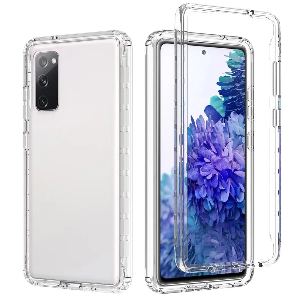 2-in-1 PC+TPU Gradient Color Design Well-Protected Phone Case for Samsung Galaxy S20 FE/S20 Fan Edition/S20 FE 5G/S20 Fan Edition 5G/S20 Lite/S20 FE 2022 - Transparent - 7