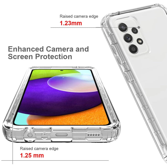 2-in-1 Gradient Color Design PC+TPU Phone Case for Samsung Galaxy A52 4G/5G / A52s 5G - Transparent - 2