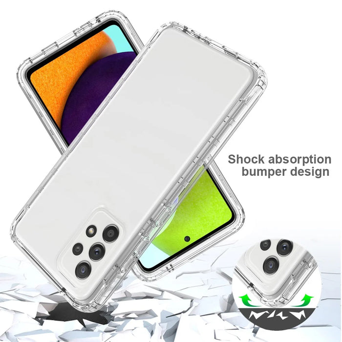 2-in-1 Gradient Color Design PC+TPU Phone Case for Samsung Galaxy A52 4G/5G / A52s 5G - Transparent - 4