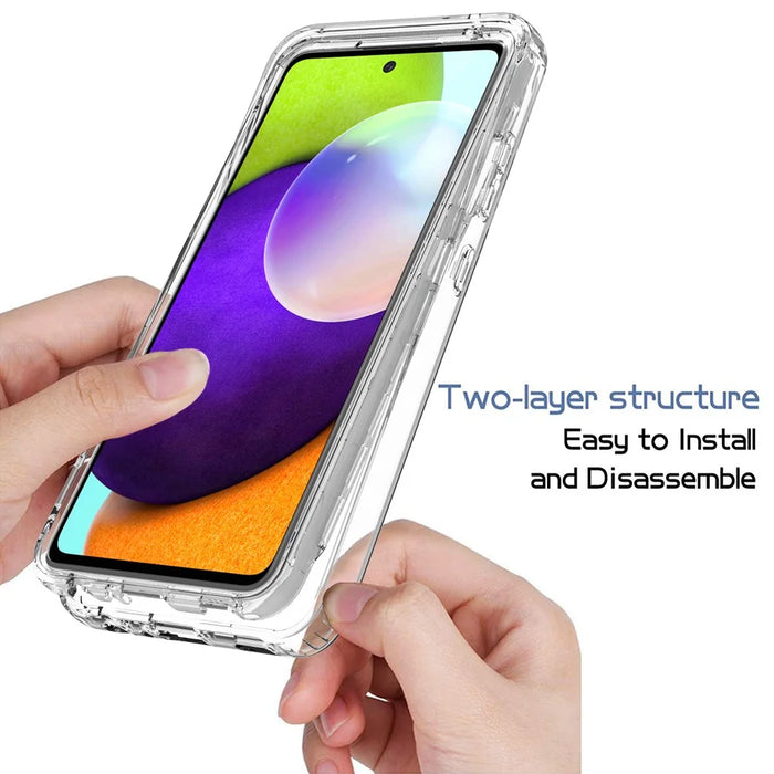2-in-1 Gradient Color Design PC+TPU Phone Case for Samsung Galaxy A52 4G/5G / A52s 5G - Transparent - 5