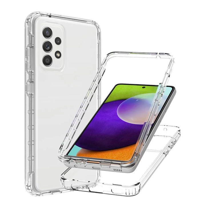 2-in-1 Gradient Color Design PC+TPU Phone Case for Samsung Galaxy A52 4G/5G / A52s 5G - Transparent - 6