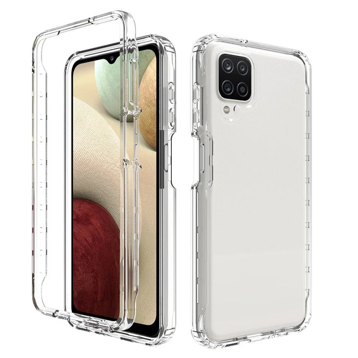 Gradient Color Design 2-in-1 PC+TPU Phone Case for Samsung Galaxy A12 - Transparent - 1