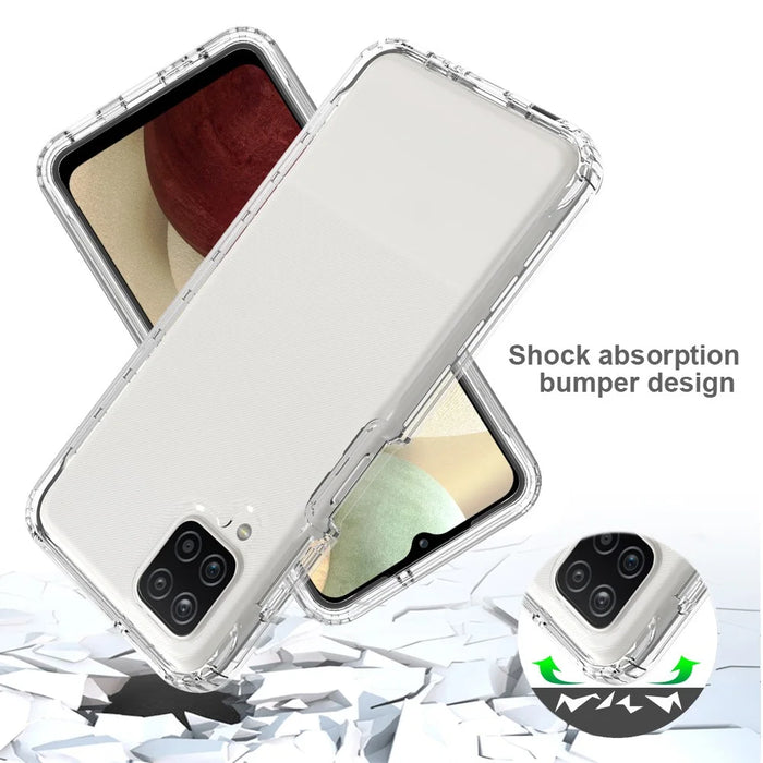 Gradient Color Design 2-in-1 PC+TPU Phone Case for Samsung Galaxy A12 - Transparent - 4