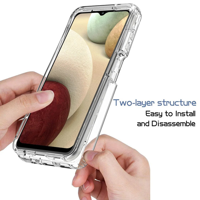 Gradient Color Design 2-in-1 PC+TPU Phone Case for Samsung Galaxy A12 - Transparent - 5