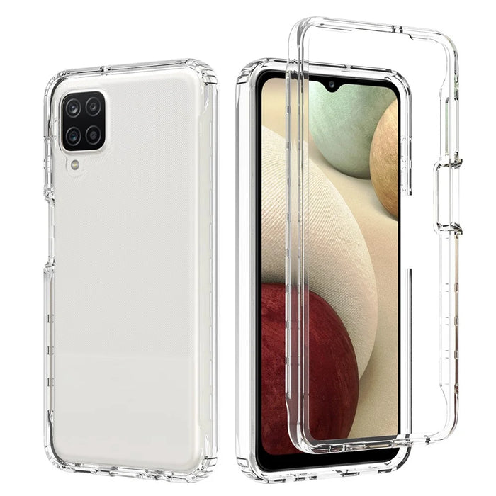 Gradient Color Design 2-in-1 PC+TPU Phone Case for Samsung Galaxy A12 - Transparent - 7