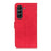 KHAZNEH Vintage Style Leather Wallet Stand Phone Casing for Samsung Galaxy S21 FE - Red - 3