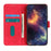 KHAZNEH Vintage Style Leather Wallet Stand Phone Casing for Samsung Galaxy S21 FE - Red - 6