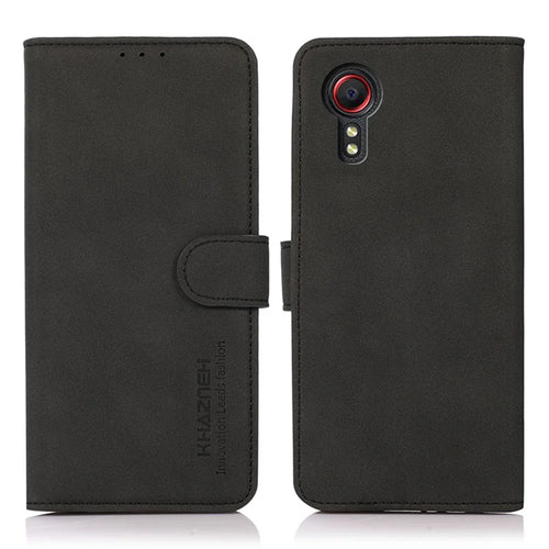 KHAZNEH Quality Phone Case Stand Wallet Leather Cover Phone Case for Samsung Galaxy Xcover 5 - Black - 1