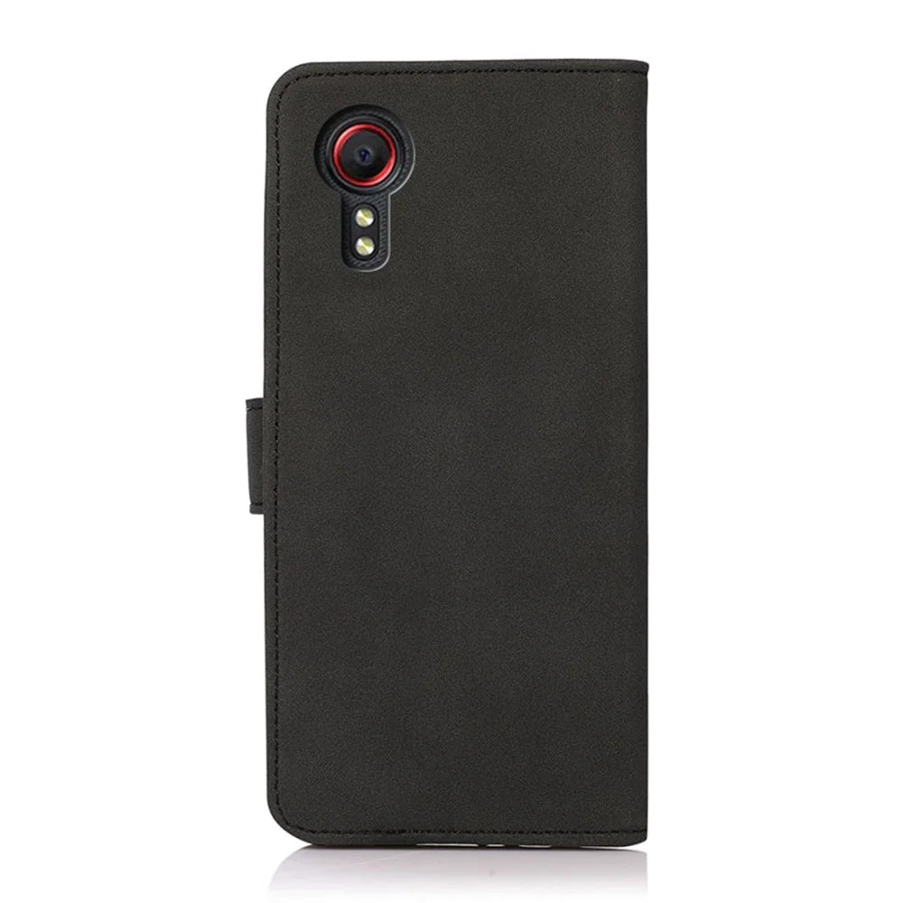 KHAZNEH Quality Phone Case Stand Wallet Leather Cover Phone Case for Samsung Galaxy Xcover 5 - Black - 3