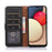KHAZNEH Litchi Skin RFID Blocking Anti-theft Swiping Function Leather Phone Shell Case for Samsung Galaxy A42 5G - Black - 6