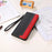 KHAZNEH Litchi Skin RFID Blocking Anti-theft Swiping Function Leather Phone Shell Case for Samsung Galaxy A42 5G - Black - 7