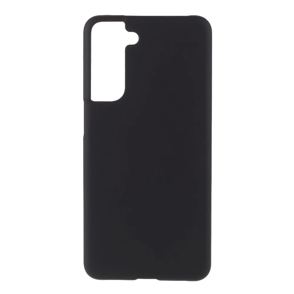 Rubberized Plastic Case Hard Cell Phone Cover for Samsung Galaxy S21 FE - Black - 1