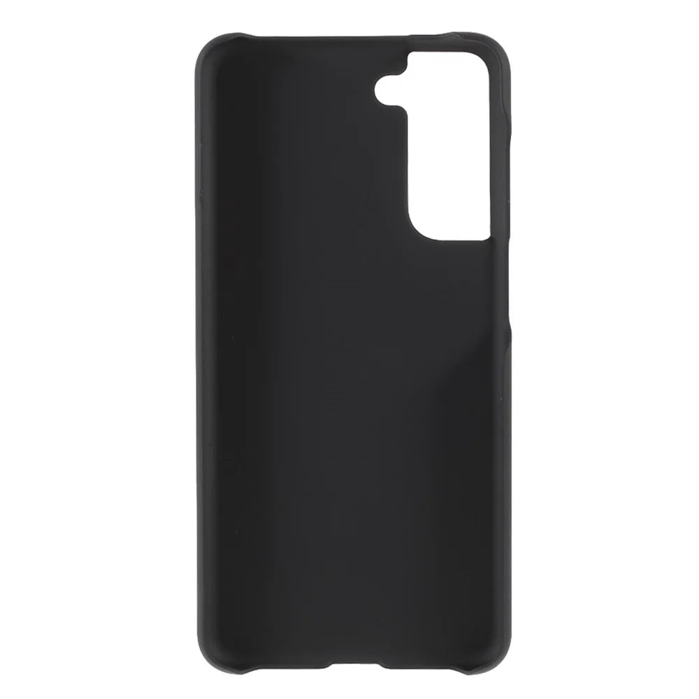 Rubberized Plastic Case Hard Cell Phone Cover for Samsung Galaxy S21 FE - Black - 3