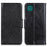 For Samsung Galaxy A22 5G (EU Version) Protective Phone Case Shockproof Flip Folio Cover Nappa Texture Split Leather Phone Shell with Stand Wallet - Black - 1