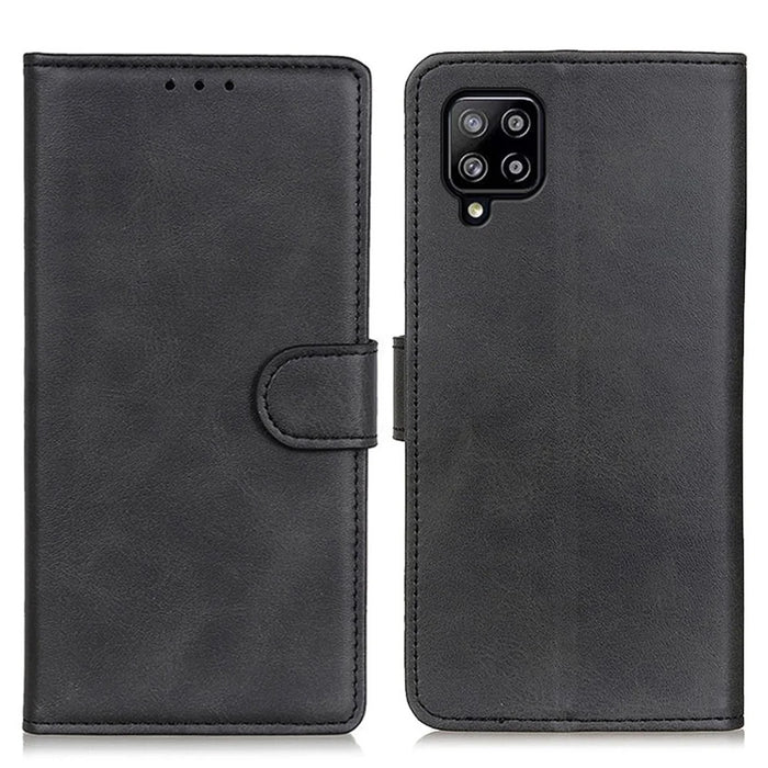 PU Leather Magnetic Wallet Leather Shell Protective Case for Samsung Galaxy A22 4G (EU Version) - Black - 1
