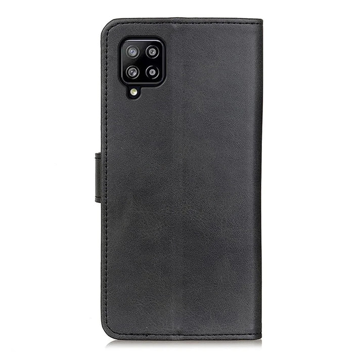 PU Leather Magnetic Wallet Leather Shell Protective Case for Samsung Galaxy A22 4G (EU Version) - Black - 4