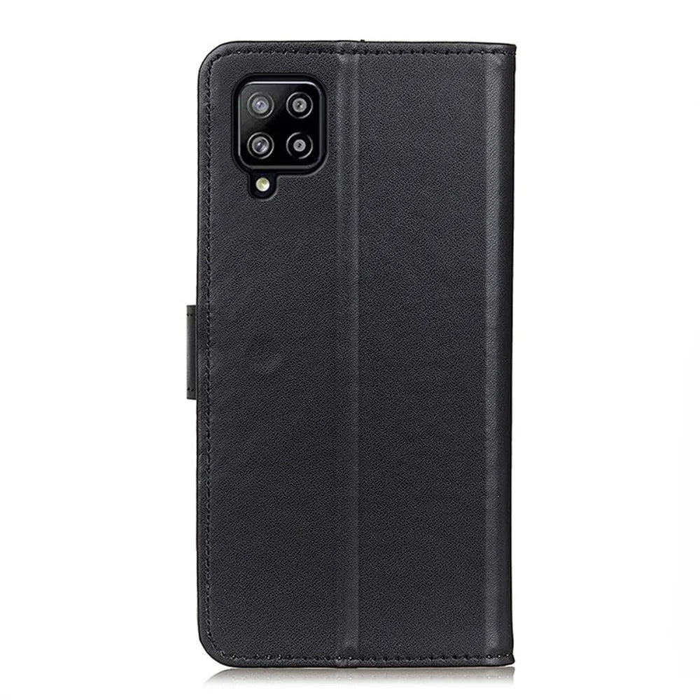Magnetic Clasp Wallet Stand Shockproof Leather Phone Shell Case for Samsung Galaxy A22 4G (EU Version) - Black - 4