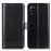 Full-Protection Crazy Horse Texture Leather Wallet Stand Phone Case Cover for Samsung Galaxy A22 4G (EU Version) - Black - 1