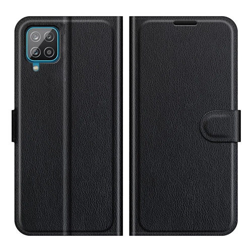 Wallet Design Litchi Texture Leather Phone Case with Stand for Samsung Galaxy A22 4G (EU Version) - Black - 1