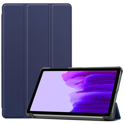 PU Leather Auto Wake/Sleep Stable Tri-fold Stand Stand Case Cover Shell for Samsung Galaxy Tab A7 Lite/T220/T225 - Navy Blue - 1