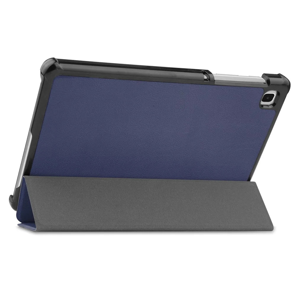PU Leather Auto Wake/Sleep Stable Tri-fold Stand Stand Case Cover Shell for Samsung Galaxy Tab A7 Lite/T220/T225 - Navy Blue - 5