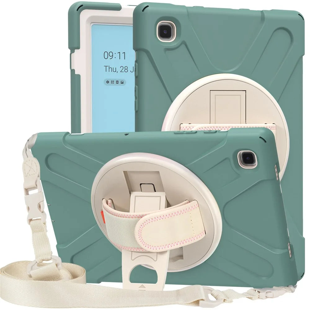 Tablet Cover + Strap + Kickstand with Colorful Rainbow for Samsung Galaxy Tab A7 10.4 (2020) / (2022) T500 / T505 / T507 / T505N - Dark Green - 6