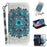 Light Spot Decor Pattern Printing Wallet Stand Leather Case with Strap for Samsung Galaxy S21 FE/S21 Fan Edition - Mandala Flower - 7